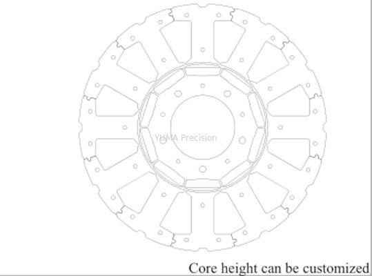 Professioneel maatwerk en product OD57.8mm 12-slots stator en rotor voor hogesnelheidsmotor