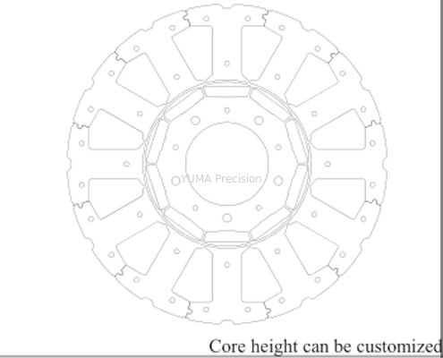 Hoge snelheid servomotor stempelen OD77.1mm 12 slot stator en rotorkern
